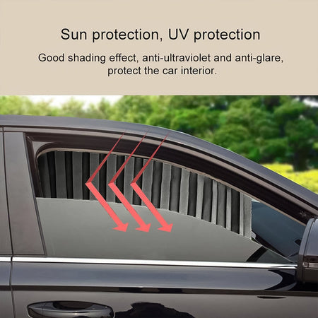 Car Window Curtain Sun Shade – Magnetic Privacy Curtain, Heat & UV Protection Set