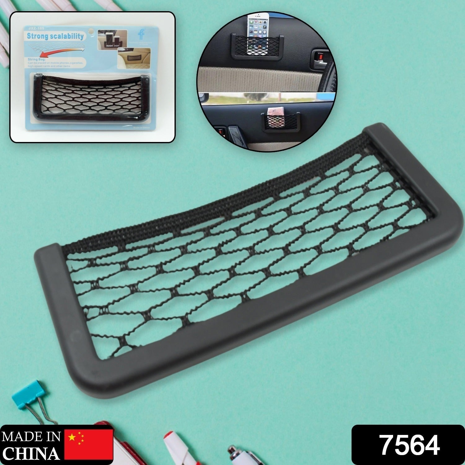 Car Mesh Storage Pocket Organizer | Self Adhesive Car Net Bag