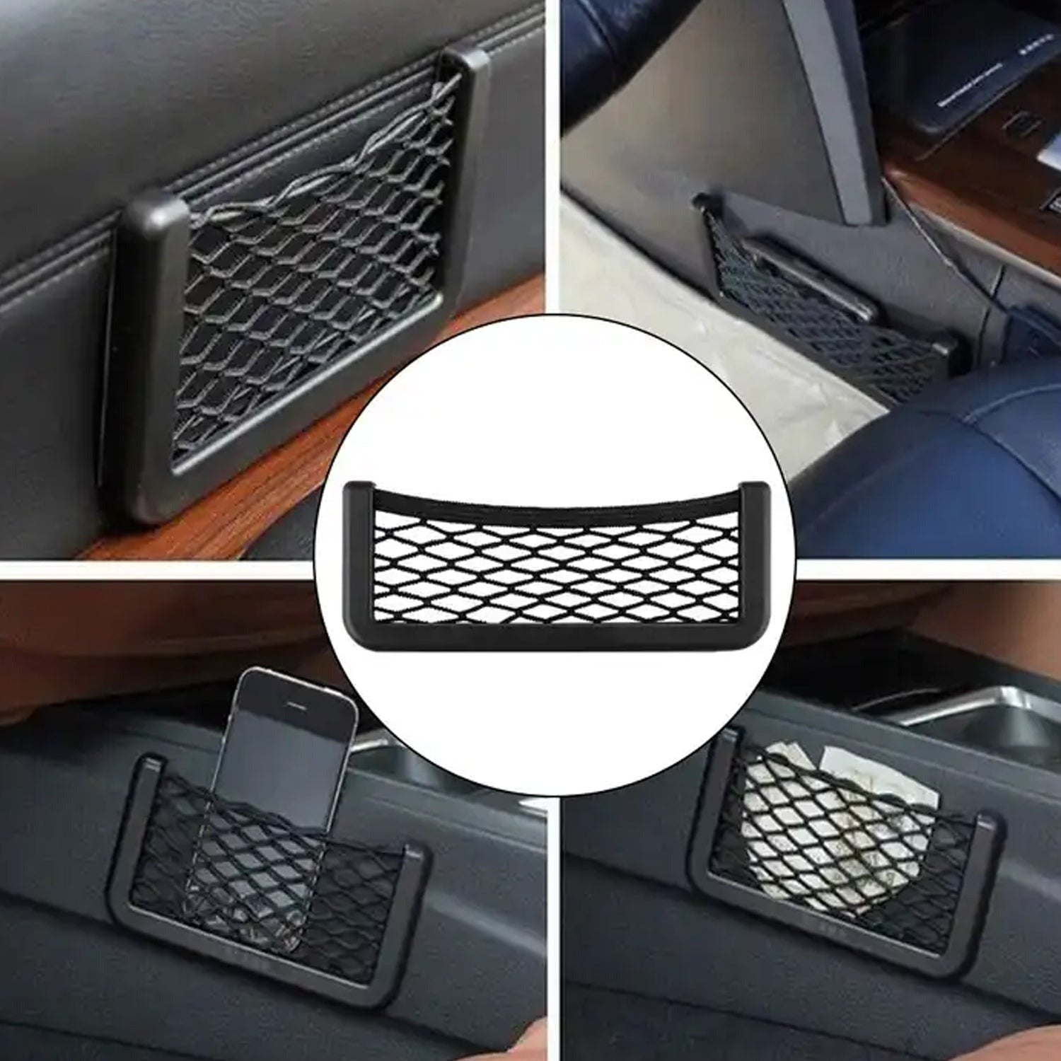 Car Mesh Storage Pocket Organizer | Self Adhesive Car Net Bag