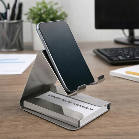 Compact Phone Stand for Desk – Small Tabletop Mobile Holder, Office & Study