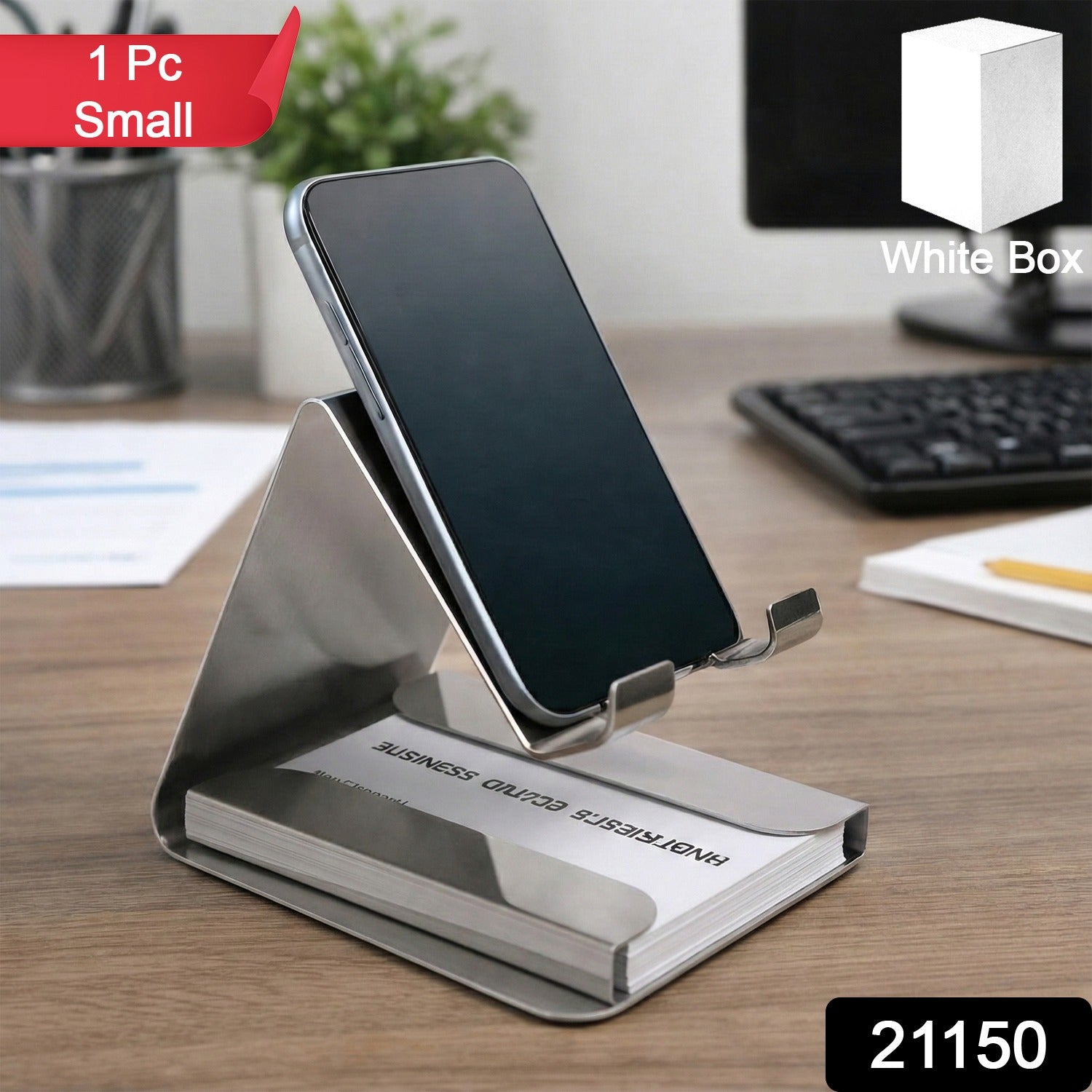 Compact Phone Stand for Desk – Small Tabletop Mobile Holder, Office & Study