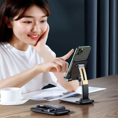 Foldable Phone Holder for Table – Universal Mobile Stand for Desk, Adjustable & Portable