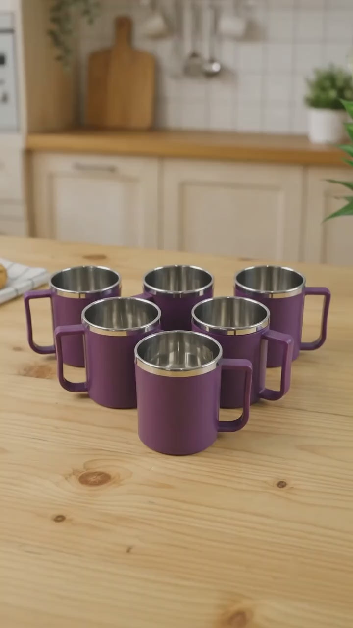 Supermom Stainless Steel Inner Coffee Mug Set (200ml 6 Pc)