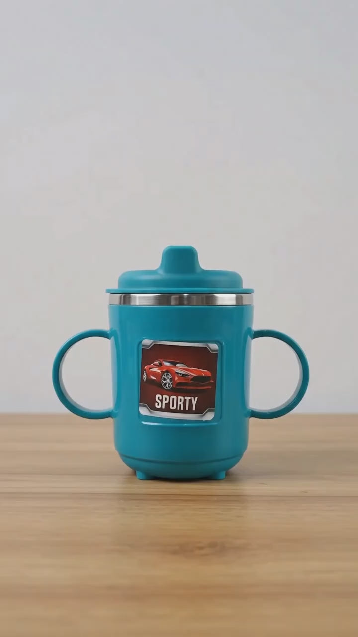 Kids Sporty Sipper Mug With Straw And Dual Handles Approx 300ml (1 Pc)