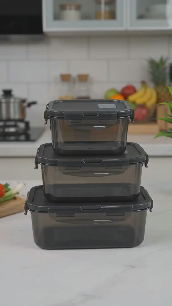 Rectangular Food Storage Containers - (3 Pc Set)