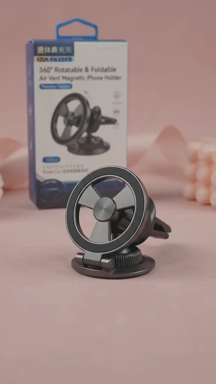 360 Rotatable Foldable Air Vent Magnetic Phone Holder (1 Pc)