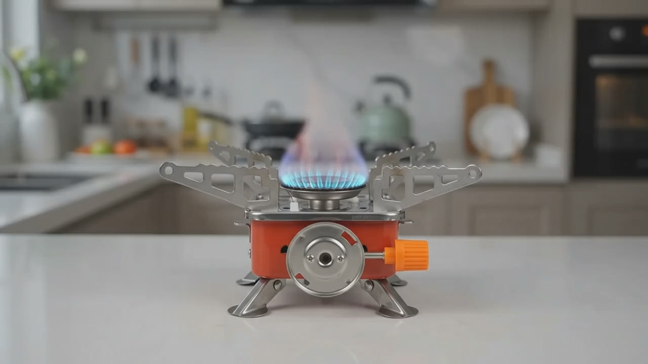 Mini Camping Gas Stove – Portable Foldable Windproof Burner, 2800W for Outdoor & Hiking