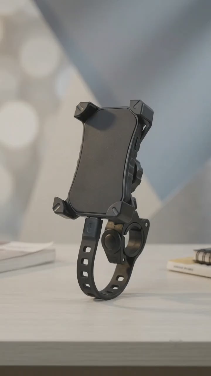 Plastic Bicycle Phone Holder With Handlebar Mount For Secure Mobile Use With Horn (1 Pc)